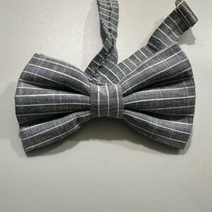Striped Gray Bow Tie
